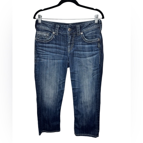 Silver Jeans Suki Flap Capri Blue - Picture 2 of 14